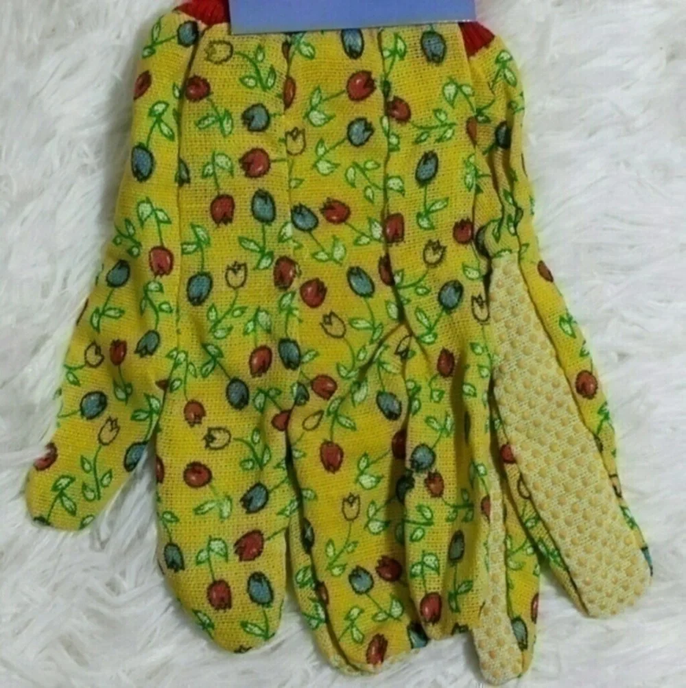 Garden Tulip Print Gardening Gloves - Size OS